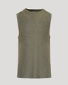 Heather Military Green Sleeveless Active Muscle Tee with crew neckline, TRUE CLASSIC label.