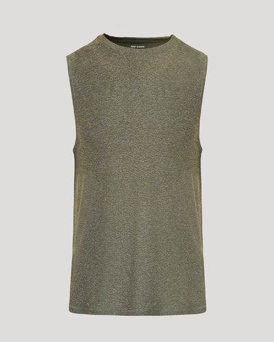 Sleeveless Active Muscle Tee - Heather Military Green
