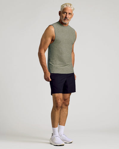 Sleeveless Active Muscle Tee - Heather Military Green