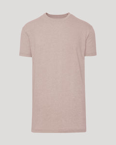 True ClassicLight Heather Slate Mauve Tall Straight Hem Crew Neck T-Shirt laid flat.