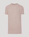 Light Heather Slate Mauve Tall Straight Hem Crew Neck T-Shirt laid flat.