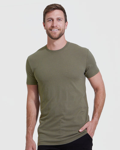 Color Tall Straight Hem Crew Neck T-Shirt 3-Pack