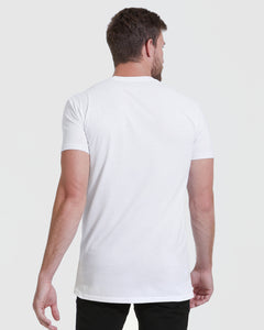 True ClassicAll-White Tall Straight Hem Crew Neck T-Shirt 6-Pack