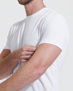 True ClassicAll-White Tall Straight Hem Crew Neck T-Shirt 3-Pack