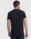 All Black Short Sleeve Tall Active Crew 3-Pack, back view.
