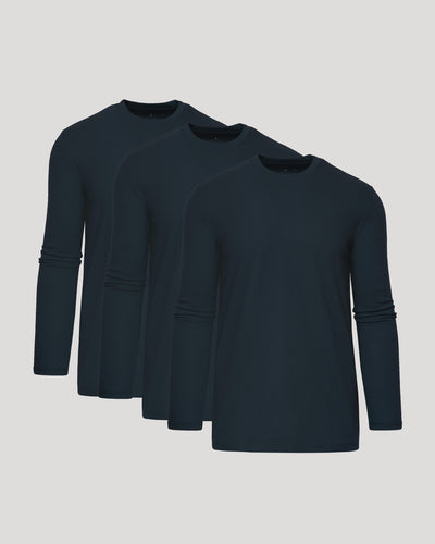 Camiseta clásica manga larga cuello redondo para personas de talla alta