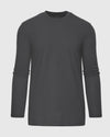 Carbon Tall Long Sleeve T-Shirt, charcoal, laid flat, crew-neck style.