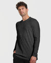 Charcoal Heather Gray Tall Long Sleeve T-Shirt worn by a young man.