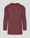 Dark Heather Clovewood Tall Long Sleeve T-Shirt, heathered burgundy, flat layout.