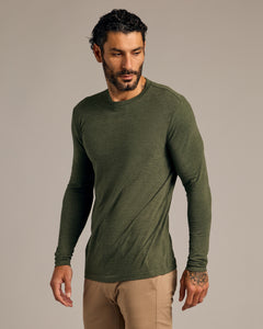 True ClassicDark Heather Olive Tall Long Sleeve T-Shirt