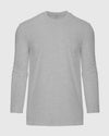 Heather Gray Tall Long Sleeve T-Shirt laid flat, showcasing crew neck and fit.