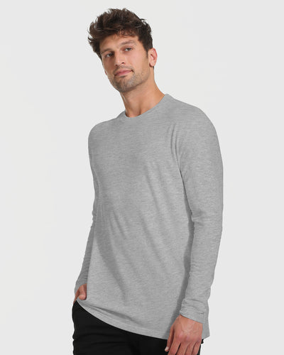 Tall Classic Long Sleeve Crew Neck - Heather Gray