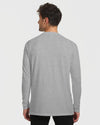Heather Gray Tall Long Sleeve T-Shirt, back view on male model.