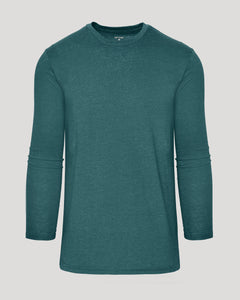 True ClassicHeather Seafarer Tall Long Sleeve T-Shirt in heathered teal, flat layout.