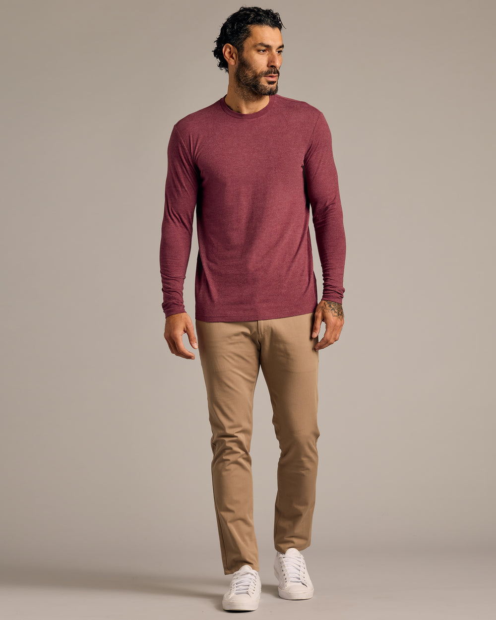 Heather Burgundy Tall Long Sleeve T-Shirt