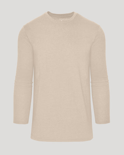 Tall Classic Long Sleeve Crew Neck - Heather Camel