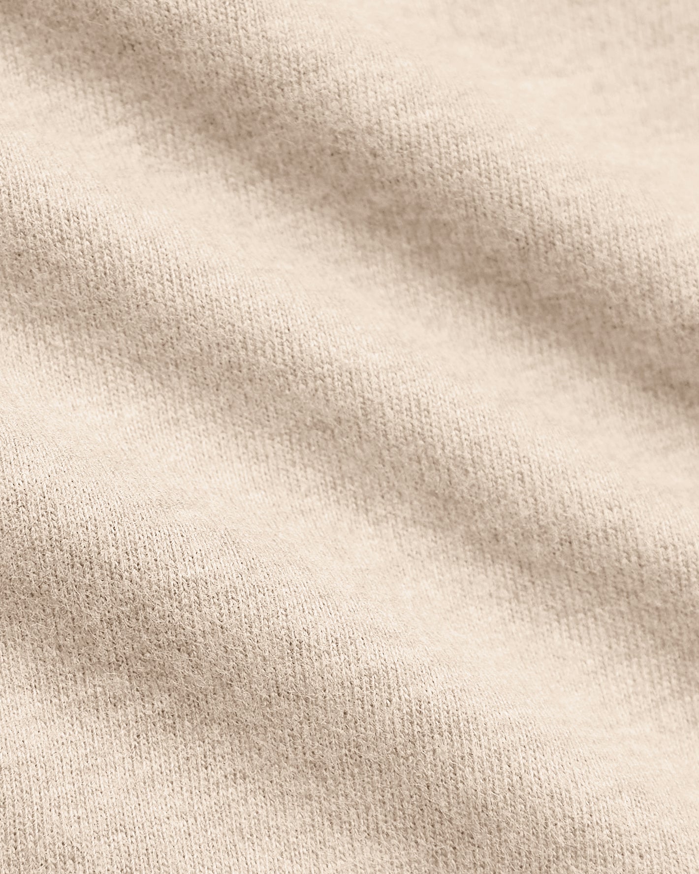 Heather Camel Tall Long Sleeve T-Shirt, soft beige-cream knit texture.