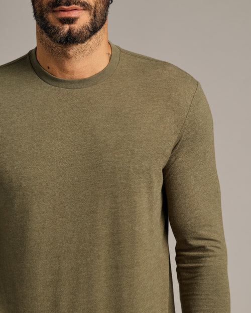 Heather Military Green Tall Long Sleeve T-Shirt