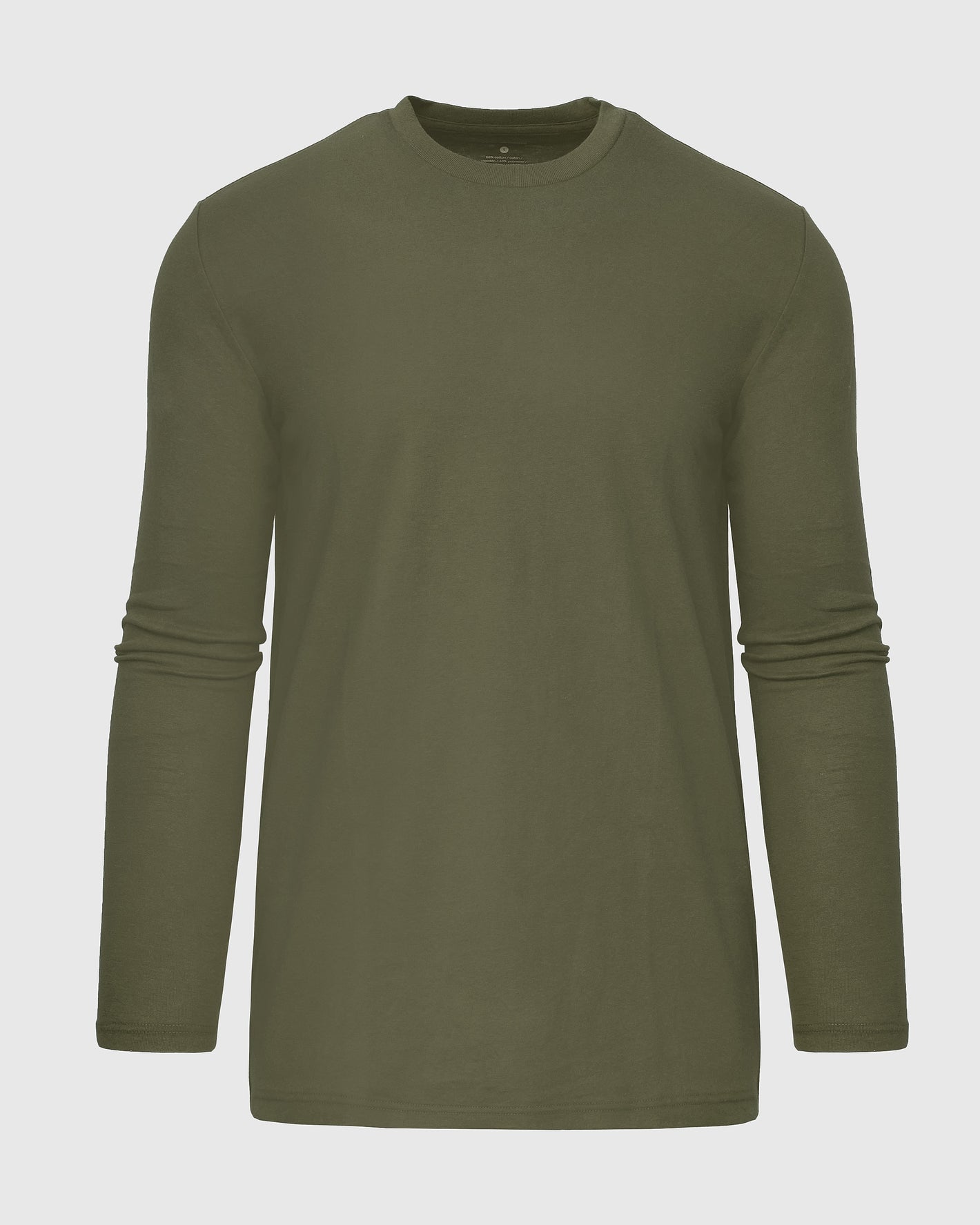 Military Green Tall Long Sleeve T-Shirt, simple olive-green design.