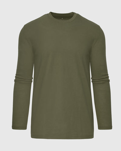 Tall Classic Long Sleeve Crew Neck - Military Green