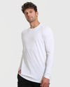 White Tall Long Sleeve T-Shirt worn by a tall man.