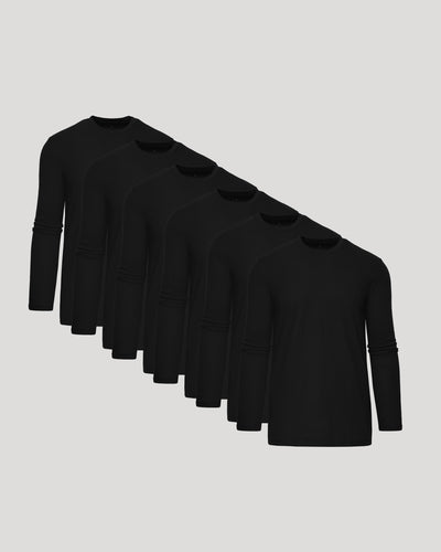 Camiseta clásica manga larga cuello redondo para personas de talla alta