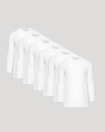 All White Tall Long Sleeve Crew 6-Pack