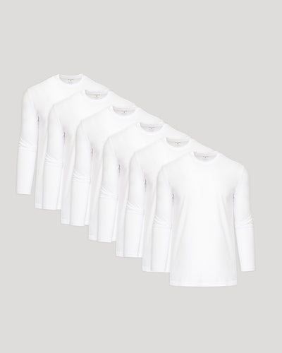 Camiseta clásica manga larga cuello redondo para personas de talla alta