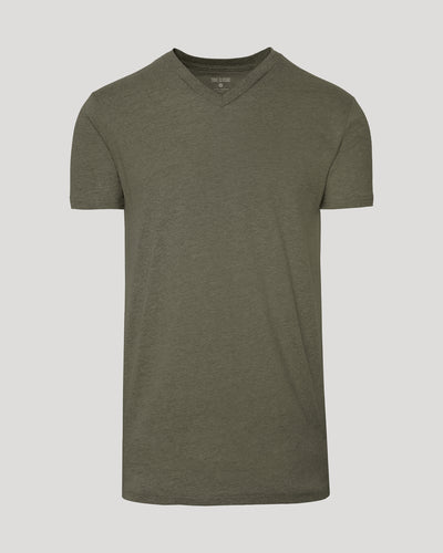 Tall Classic V-Neck - Heather Military Green