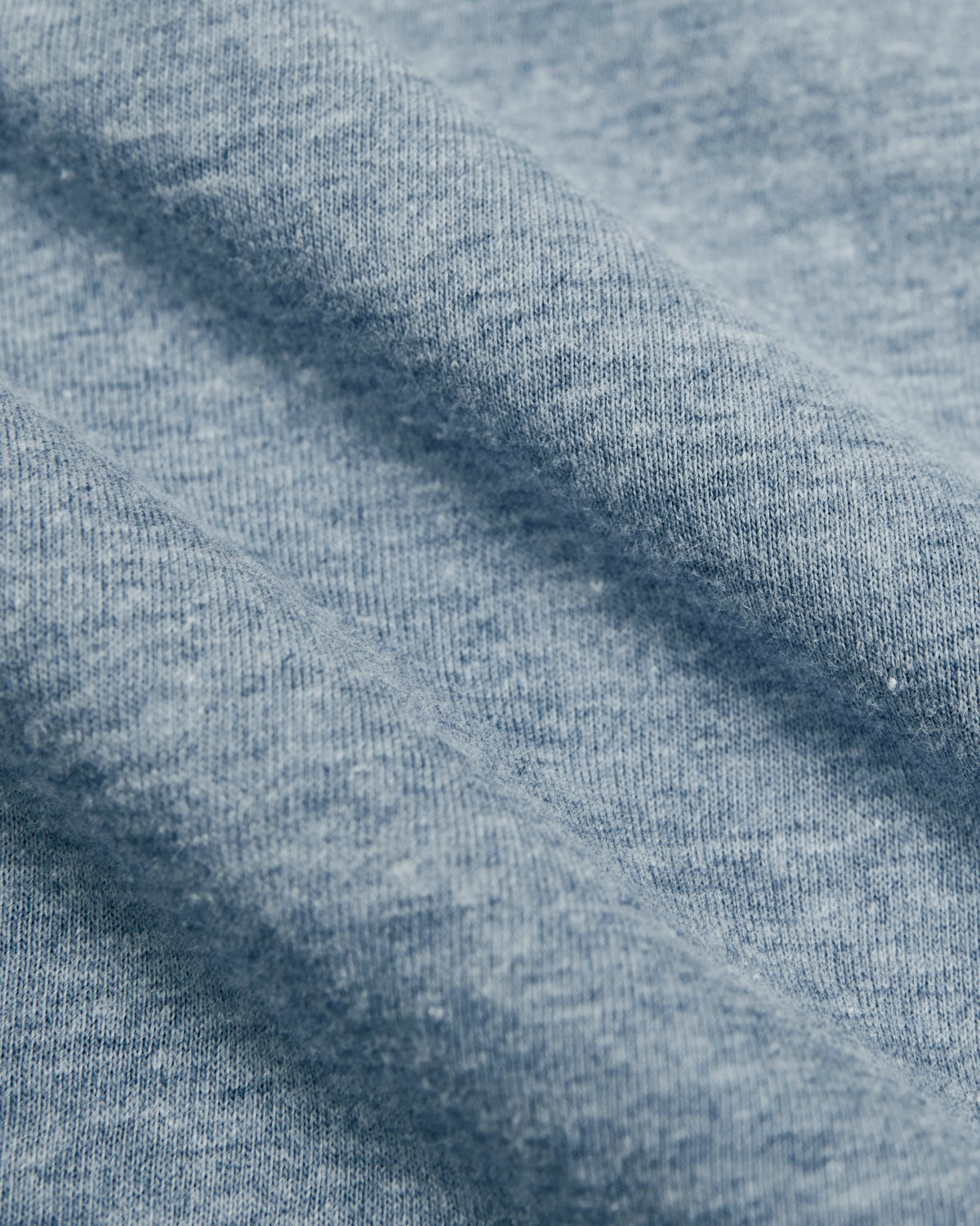 Heather Indigo Tall Short Sleeve Classic V-Neck fabric close-up, showcasing soft, textured knit.