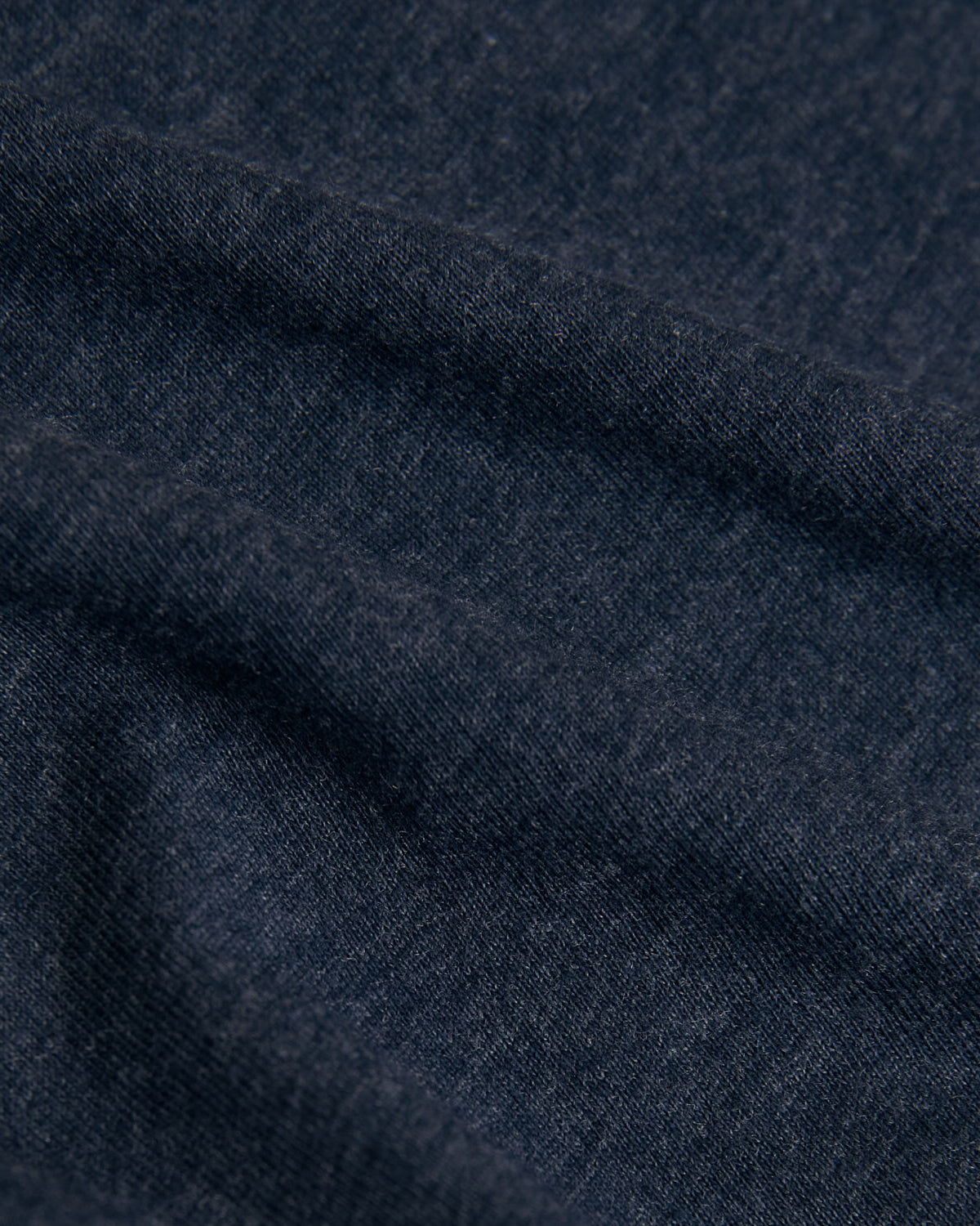 Heather Navy Tall Short Sleeve Classic V-Neck knit fabric close-up, showcasing soft texture.