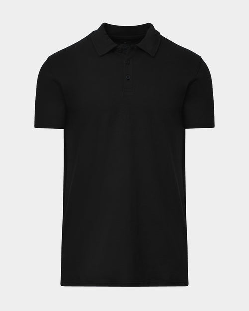 Black Short Sleeve Tall Polo