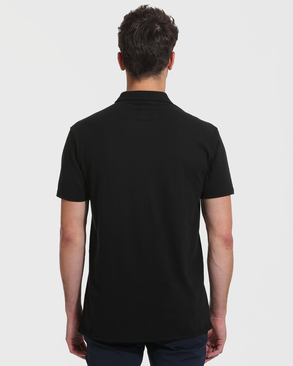 Black Short Sleeve Tall Polo