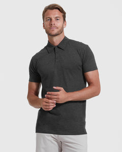 True ClassicCharcoal Heather Gray Short Sleeve Tall Polo