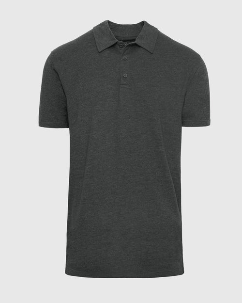 Charcoal Heather Gray Short Sleeve Tall Polo