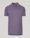 Dark Heather Amethyst Short Sleeve Tall Polo with classic collar and placket.