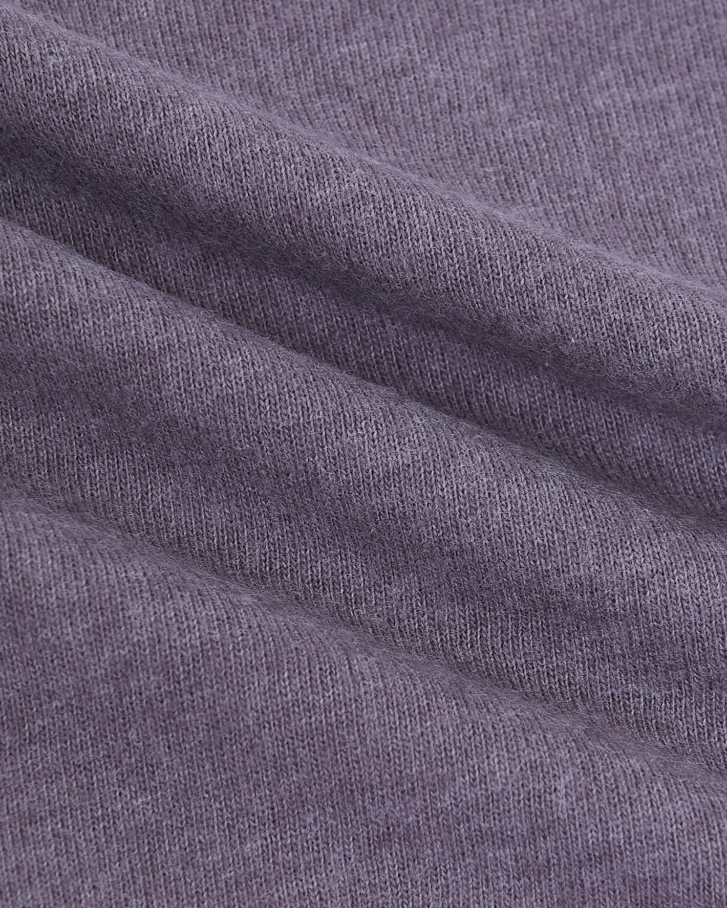 Dark Heather Amethyst Short Sleeve Tall Polo fabric close-up, rib-knit texture.