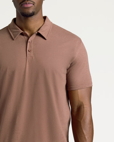 Tall Classic Polo - Dark Heather Sepia