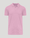 Heather Mauve Short Sleeve Tall Polo with classic collar and three-button placket.