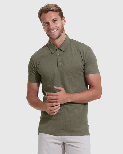 Tall Classic Polo - Heather Military Green