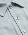 Close-up of Seasonal Tall Classic Polo collar and buttons.