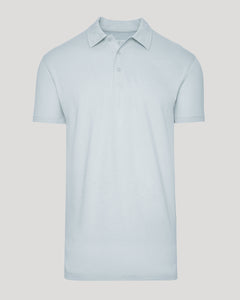 True ClassicIcicle Short Sleeve Tall Polo, light-blue, short-sleeve, classic collar, three-button.