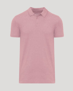 True ClassicLight Heather Boysenberry Short Sleeve Tall Polo with classic collar and placket.