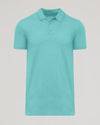 Light Heather Greenery Short Sleeve Tall Polo with a classic collar and two-button placket.