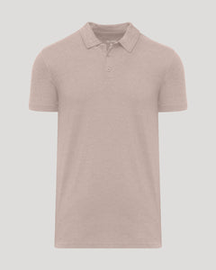 True ClassicLight Heather Slate Mauve Short Sleeve Tall Polo, fitted, ultra-soft, collared.