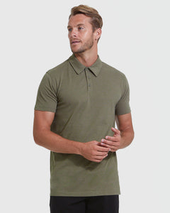 True ClassicMilitary Green Short Sleeve Tall Polo