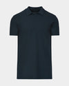 Navy Short Sleeve Tall Polo with classic collar and three-button placket.