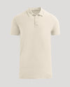 Oatmeal Short Sleeve Tall Polo laid flat with a classic collar.