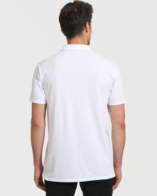 White Short Sleeve Tall Polo