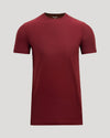Auburn Tall Active Crew Neck 2.0, burgundy, laid flat, True Classic label visible.